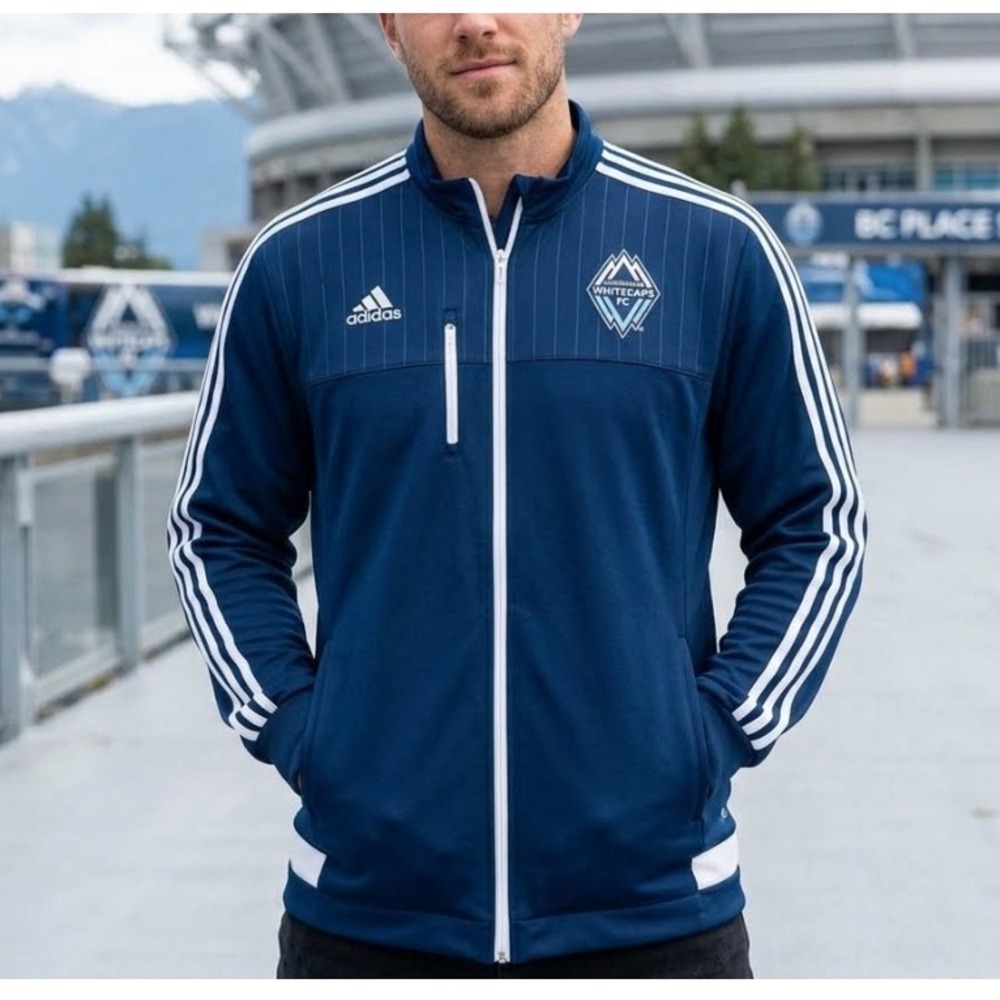 Adidas Vancouver Whitecaps FC MLS Track Jacket Mens 2XL Navy Blue Full Zip